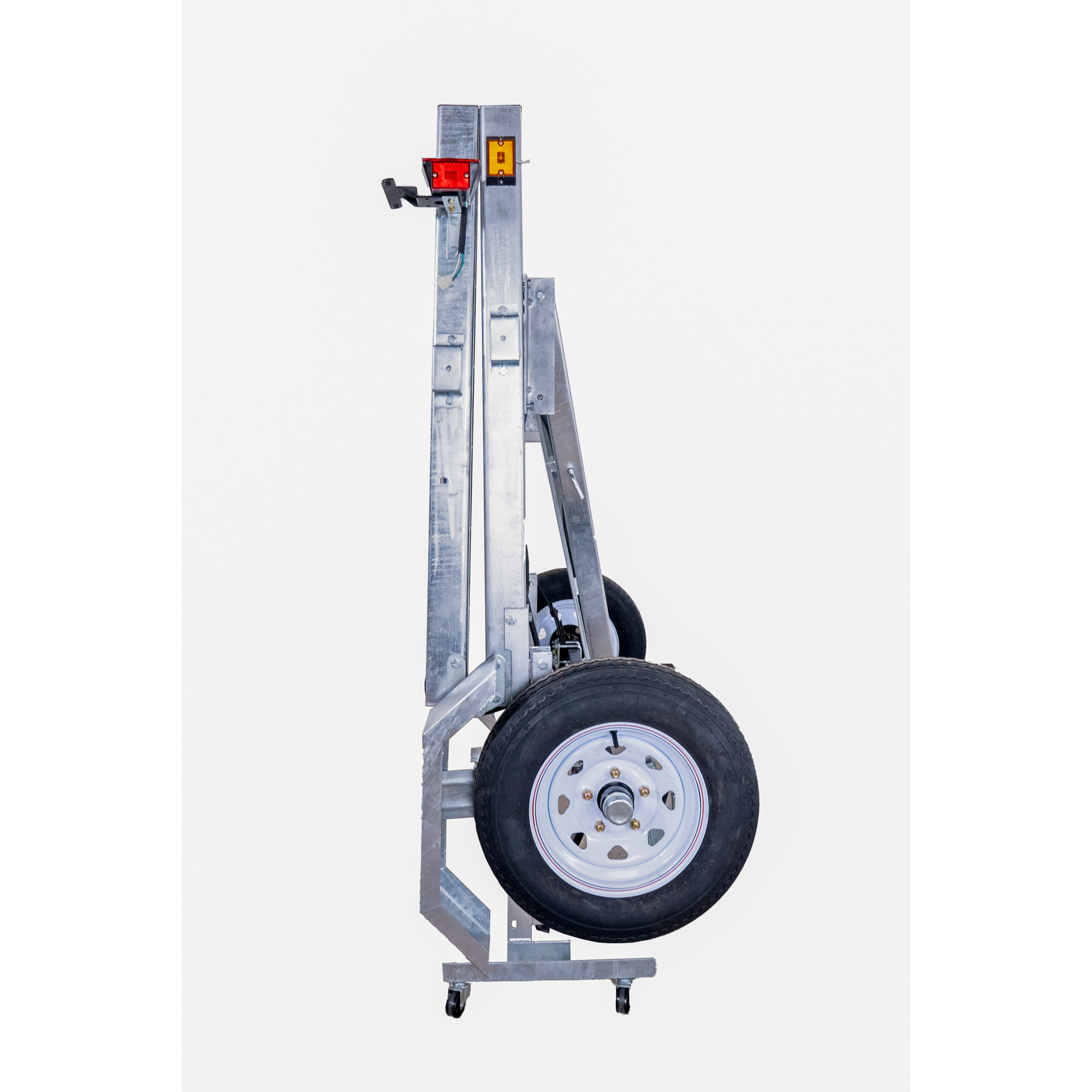 DK2 4 x 8 Single Axle Galv Folding Utility Trailer, Load Capacity 1450 lb, Deck Length 8 ft, Deck Width 4 ft, Model# MFT4X8G